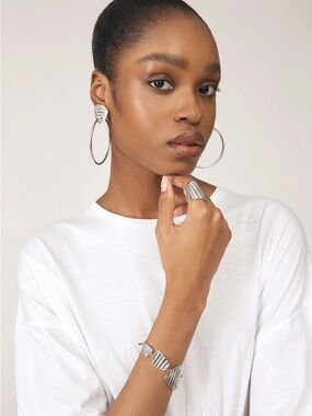 BIKO Silver Soleil Sculptural Large Hoop Earrings | Designed in Canada